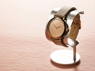 Sピンクゴールド／アニバーサリーウォッチ 手作り時計 クオーツ時計