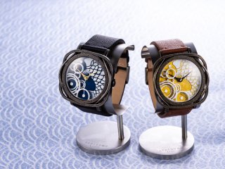 鯉と波紋（ネイビー） 限定数／手作り腕時計/クオーツ時計