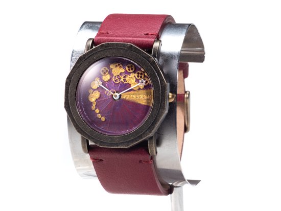Wagasa（レッド） 限定数／手作り腕時計/クオーツ時計 - dedegumo 