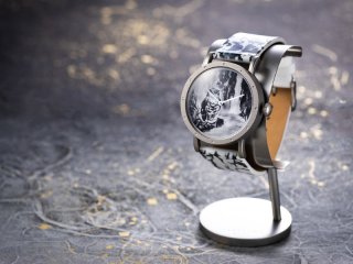 悠然（田邉あさ）フクロウ dedegumoアートピースウォッチ2　手作り腕時計/クオーツ時計