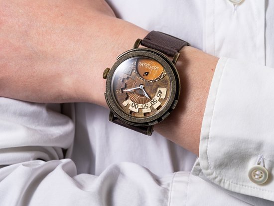Rev. 【アールイーヴィー】ブラウン 手作り腕時計/クオーツ時計 - dedegumo online shop （デデグモ）京都発手作り時計 とアクセサリーのお店