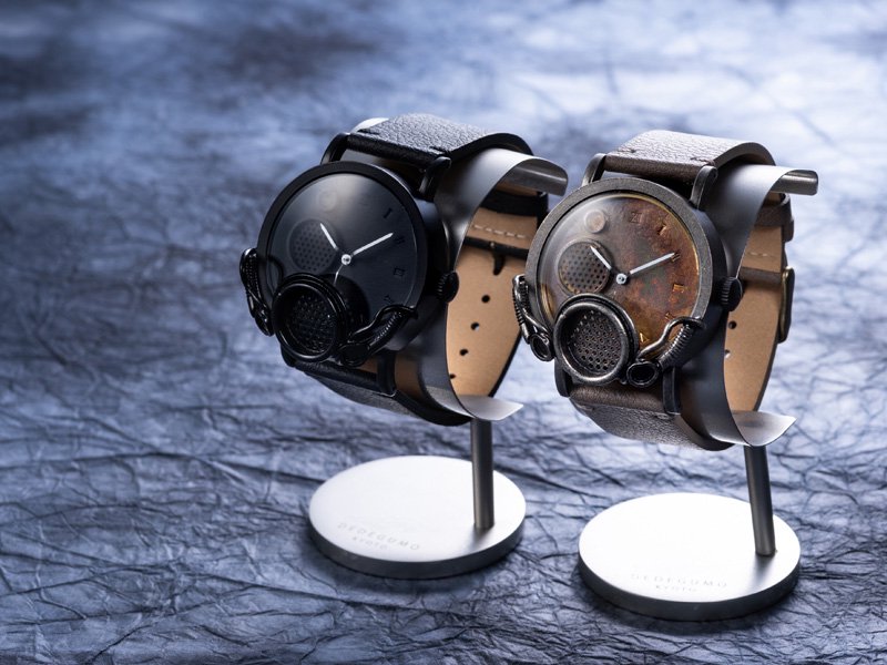 キカイ・ガスマスク（ブラック）　手作り腕時計/クオーツ時計 - dedegumo online shop  （デデグモ）京都発手作り時計とアクセサリーのお店