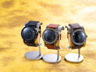 キネティックアートウォッチNo.1（ブラック）　手作り腕時計/手巻き&自動機械式時計