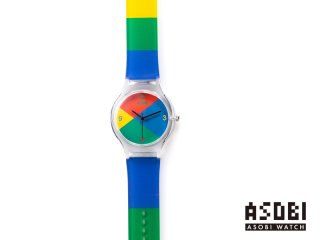 ASOBI WATCH No.4（Rainbow）　手作り腕時計/クオーツ時計