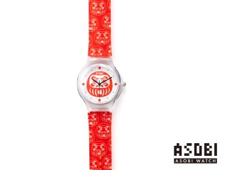 ASOBI WATCH No.6（DARUMA）　手作り腕時計/クオーツ時計