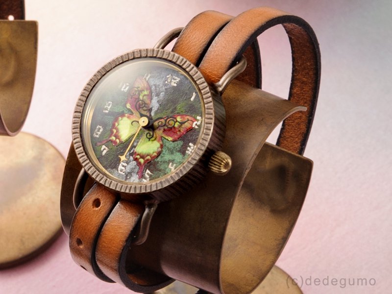 Te・Fu・Te・Fu(グリーン） 手作り腕時計/クオーツ時計 - dedegumo online shop  （デデグモ）京都発手作り時計とアクセサリーのお店
