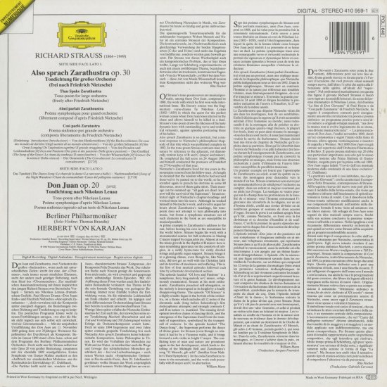 リヒャルト・シュトラウス：交響詩「ツァラトゥストラはこう語った」Op.30，「ドン・ファン」Op.20 - クラシックLPレコード専門店Silent  Tone Record