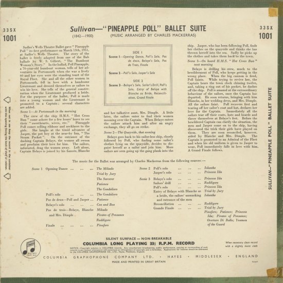 サリヴァン：バレエ組曲「パイナップル・ポール」 - クラシックLPレコード専門店Silent Tone Record