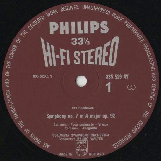 ベートーヴェン：交響曲7番Op.92 - クラシックLPレコード専門店