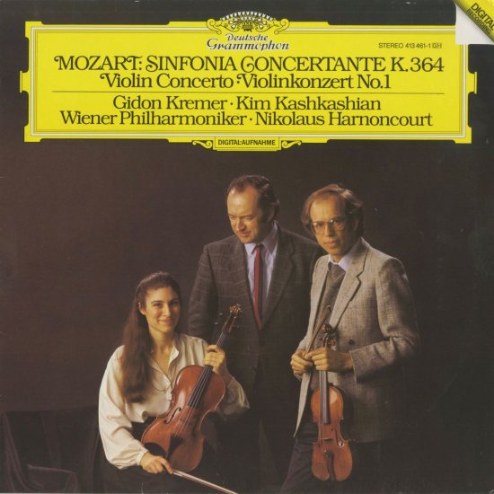 モーツァルト：協奏交響曲K.364，ヴァイオリン協奏曲1番K.207