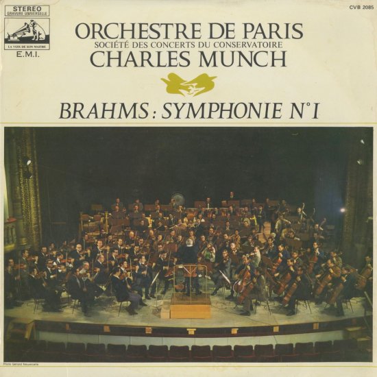 ブラームス：交響曲1番/シャルル・ミュンシュ指揮パリ音楽院管弦楽団 