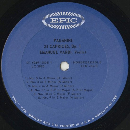 パガニーニ：24の奇想曲Op.1 - クラシックLPレコード専門店Silent Tone Record
