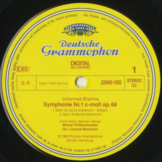 ブラームス：交響曲/バーンスタイン指揮ウィーン・フィルハーモニー管弦楽団 | クラシックLPレコード