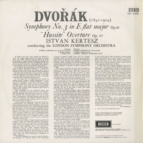 ドヴォルザーク 交響曲 フス党 ケルテス | クラシックLPレコード