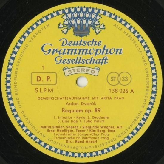 ドヴォルザーク レクイエム アンチェル チェコ