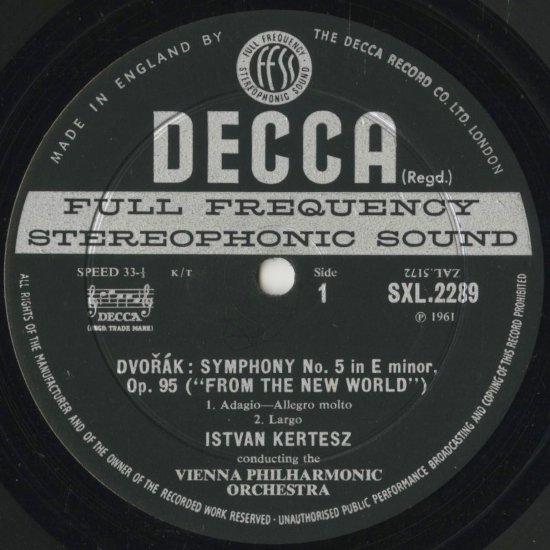 ドヴォルザーク Dvorak 交響曲 新世界 ケルテス Kertesz | クラシックLPレコード