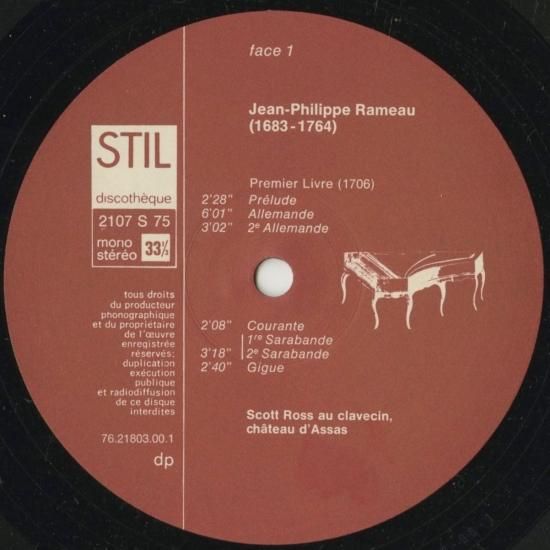 ラモー Rameau クラウザン曲集 ロス Ross | クラシックLPレコード
