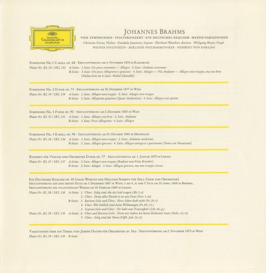 ブラームス 交響曲 ヴァイオリン協奏曲 ドイツ・レクイエム ハイドン