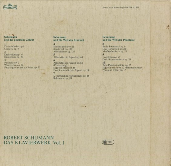 Schumann:Complete piano works Vol.1 Demus | Classical Music Record