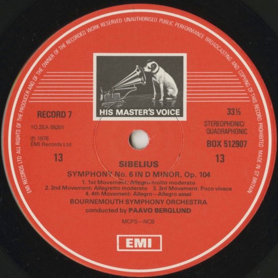 シベリウス 交響曲全集 ベルグルンド | クラシックLPレコード
