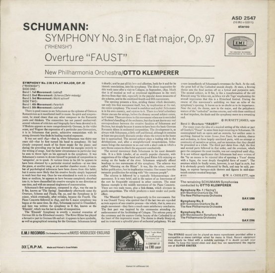 Schumann Symphony Rheinische Overture 