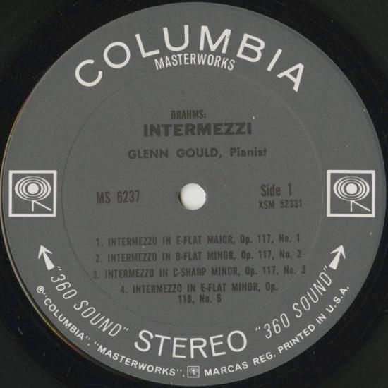 Brahms Intermezzo Gould MS 6237 | LP Record vinyl