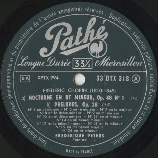 Chopin Beethoven Faure Peters | LP Recordinyl