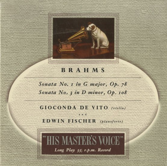 ブラームス ヴァイオリン・ソナタ デ・ヴィート フィッシャー | クラシックLPレコード