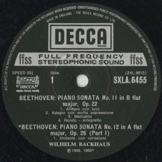 Beethoven:Complete Piano Sonata Backhaus | LP Record Vinyl