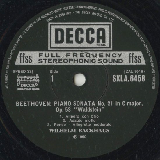 Beethoven:Complete Piano Sonata Backhaus | LP Record Vinyl