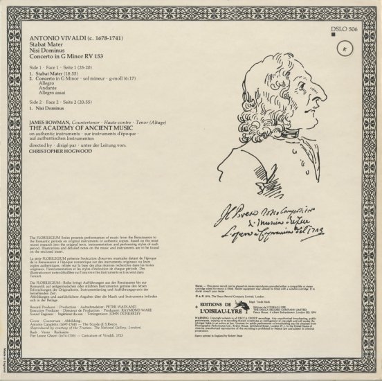 [CD/Decca]ヴィヴァルディ:スターバト・マーテルRV.621他/J.ボウマン(c-t)&C.ホグウッド&アカデミー室内管弦楽団 1975.11他