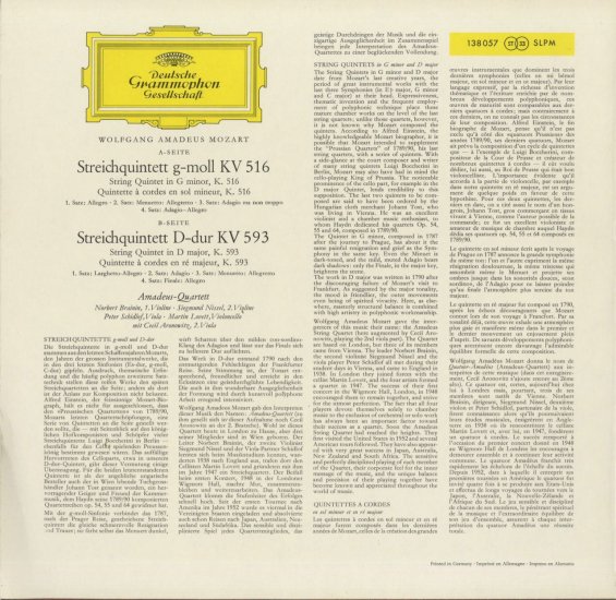 モーツァルト 弦楽五重奏曲 アマデウス弦楽四重奏団 | クラシックLPレコード