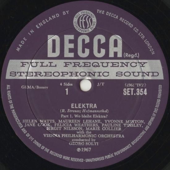Richard Strauss Elektra Solti | LP Record Vinyl