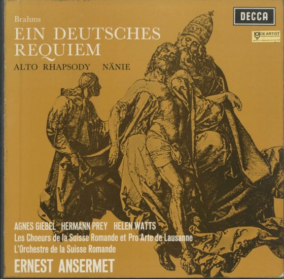 Brahms Ein deutsches Requiem Ansermet | LP Record Vinyl