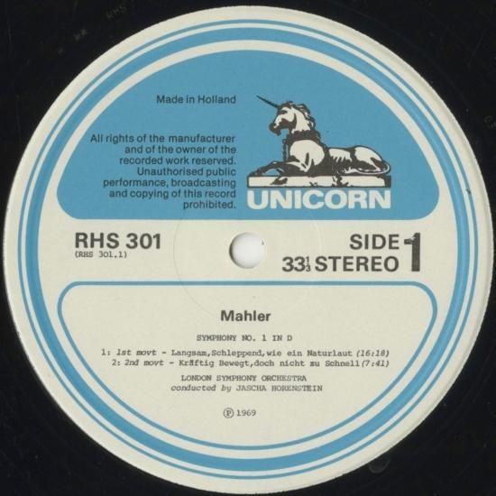 マーラー 交響曲 巨人 ホーレンシュタイン | クラシックLPレコード