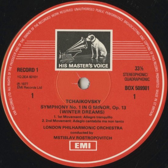 LP7枚組 チャイコフスキー交響曲全集 ロストロポーヴィチ指揮ロンドン 