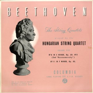 ベートーヴェン:弦楽四重奏曲8番Op.59-2「ラズモフスキー2番」，11番Op.95