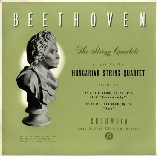 ベートーヴェン:弦楽四重奏曲9番Op.59-3「ラズモフスキー3番」，10番Op.74「ハープ」
