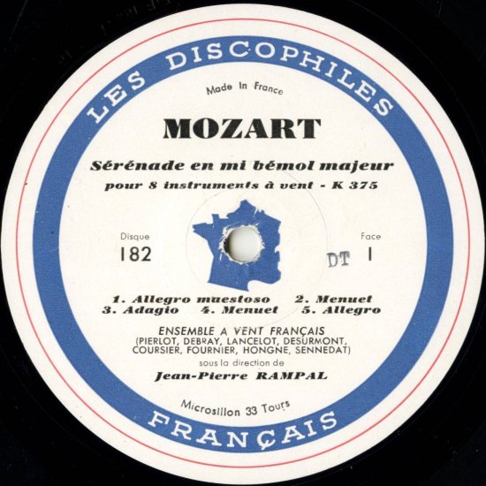 モーツァルト グラン･パルティータ ランパル フランス木管アンサンブル DF 181-2 | クラシックLPレコード