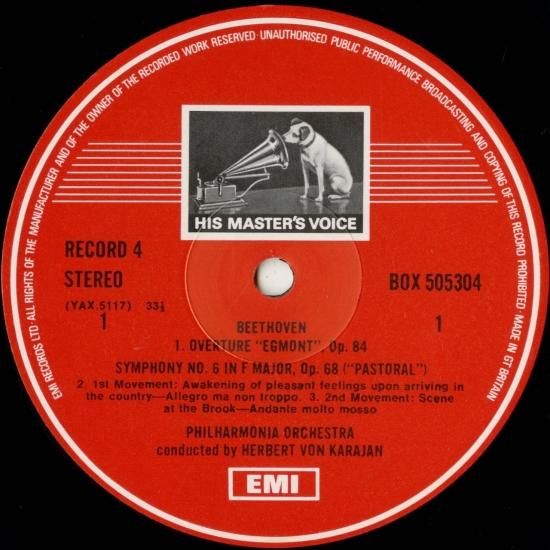 ANGEL RECORDS 赤色レコード Herbert von Karajan ベートーヴェン 交響曲全集 カラヤン フィルハーモニア管弦楽団