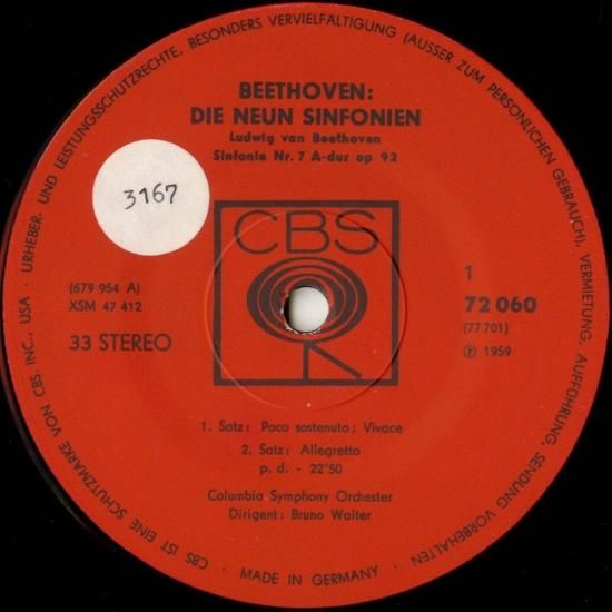 Beethoven Complete Symphonies Walter CBS:S 77701 | LP Record