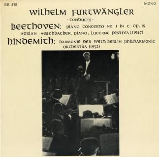 ベートーヴェン:ピアノ協奏曲1番Op.15,ヒンデミット:交響曲「世界の調和」