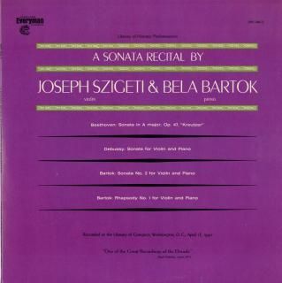 ワシントン国会図書館ライブ/ヴァイオリン・ソナタ集/ベートーヴェン:9番「クロイツェル」,ドビュッシー,バルトーク:2番,狂詩曲1番