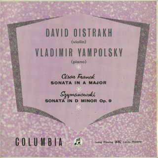 シマノフスキ：ヴァイオリン・ソナタＯｐ．９，フランク：ヴァイオリン・ソナタ