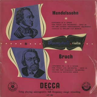 ヴァイオリン協奏曲集/メンデルスゾーン：Op.64，ブルッフ：1番Op.26