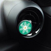 OUTLET AUTOMOTIVE INTERIOR BADGE VENT CLIP ライトグリーン色の花柄
