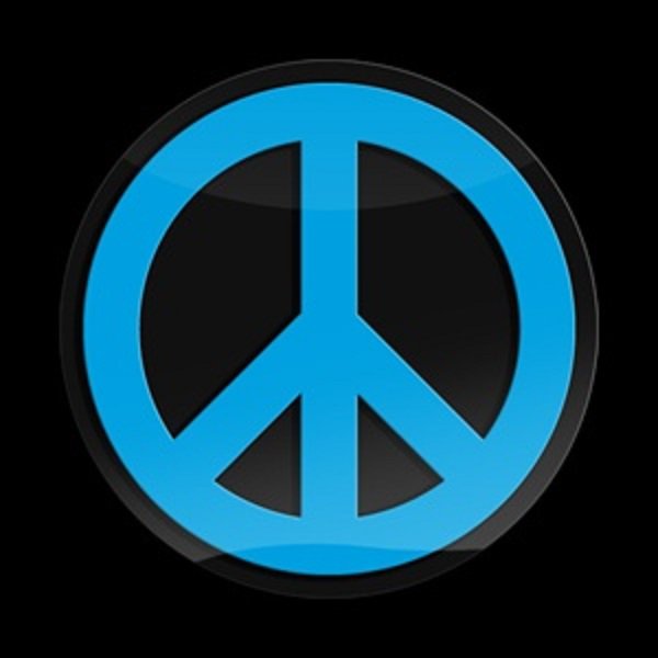 3d Gobadges Peace Mark 背景黒