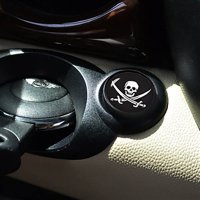 MINI COOPER ENGINE STARTER BUTTON JOLLY ROGER