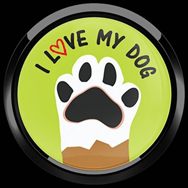 Gobadges Dome Badge I Love My Dog イラスト