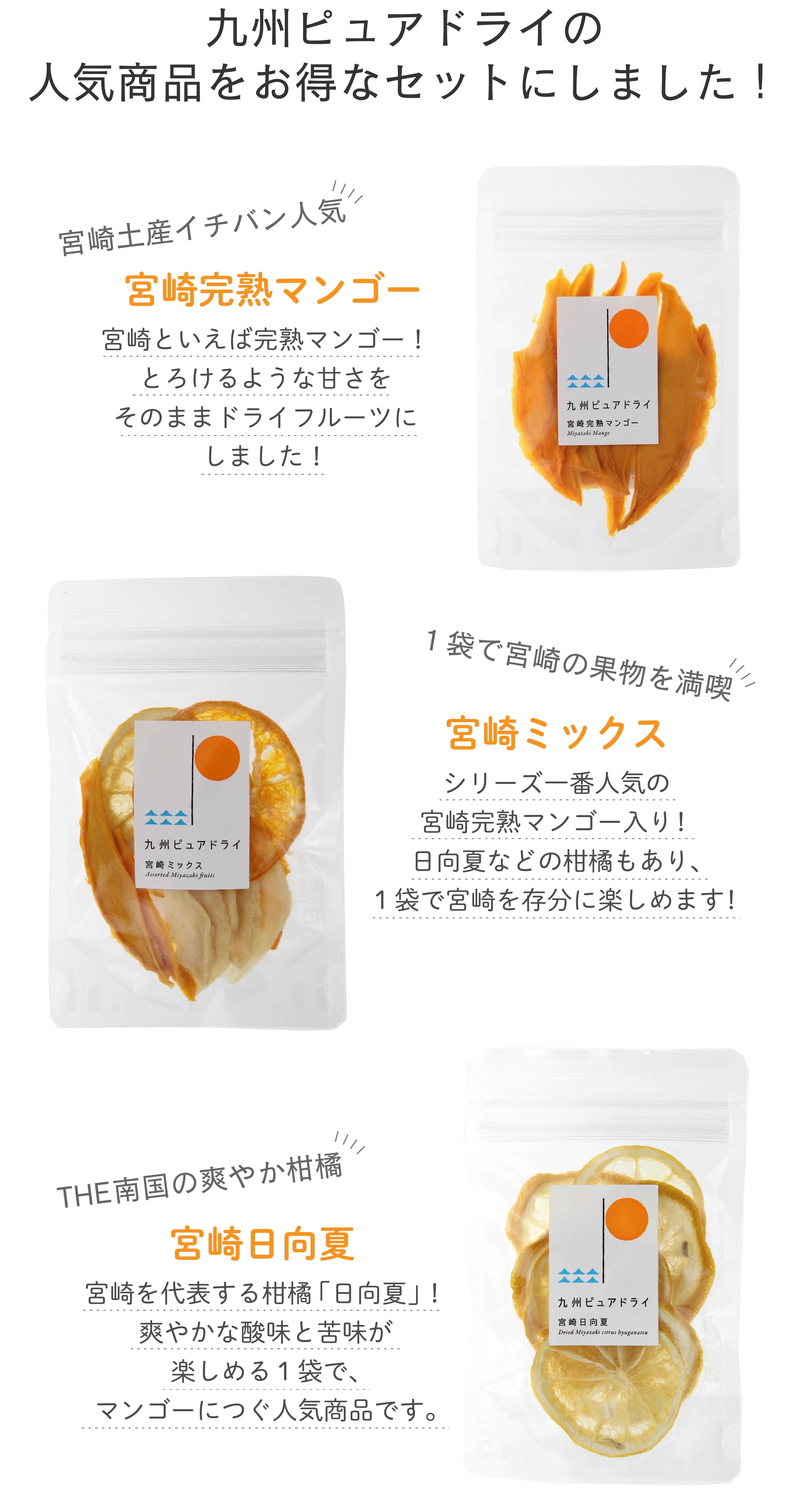 国産ドライフルーツ】九州ピュアドライ お試しセット | 宮崎マンゴー